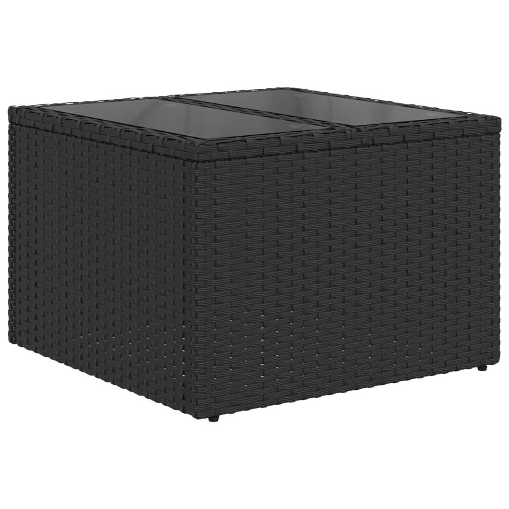 10-dijelni set vrtnih sofa s jastucima crni od poliratana