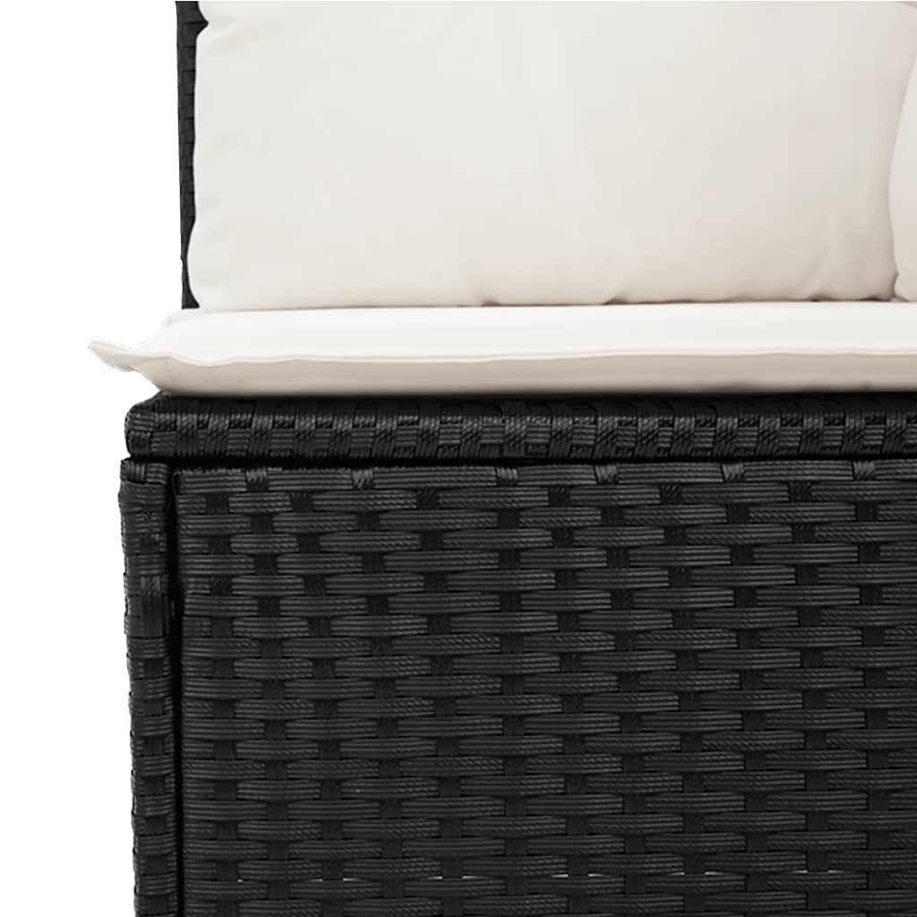 8-dijelni set vrtnih sofa od poliratana s jastucima crni