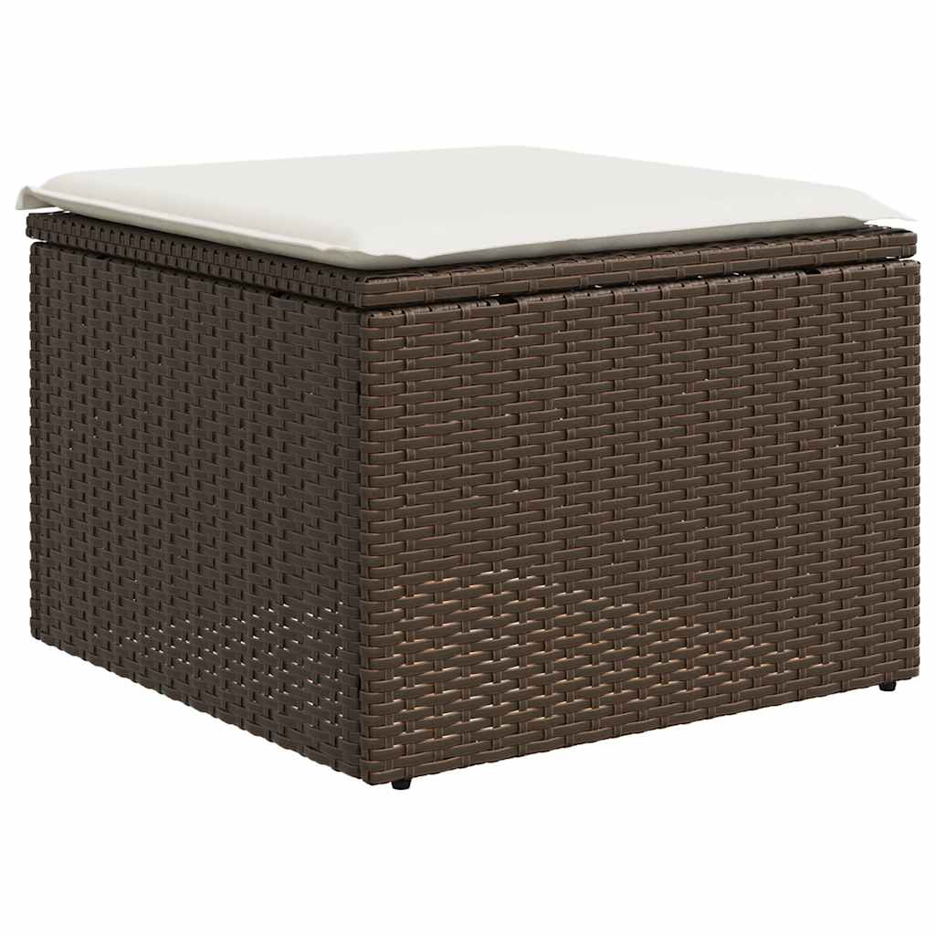 6-dijelni set vrtnih sofa od poliratana s jastucima smeđi