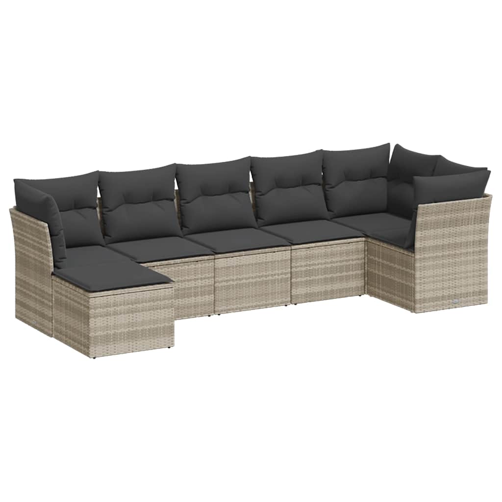 7-dijelni set vrtnih sofa svjetlosivi od poliratana
