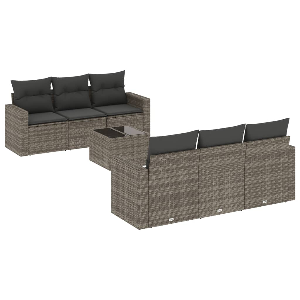 7-dijelni set vrtnih sofa sivi od poliratana