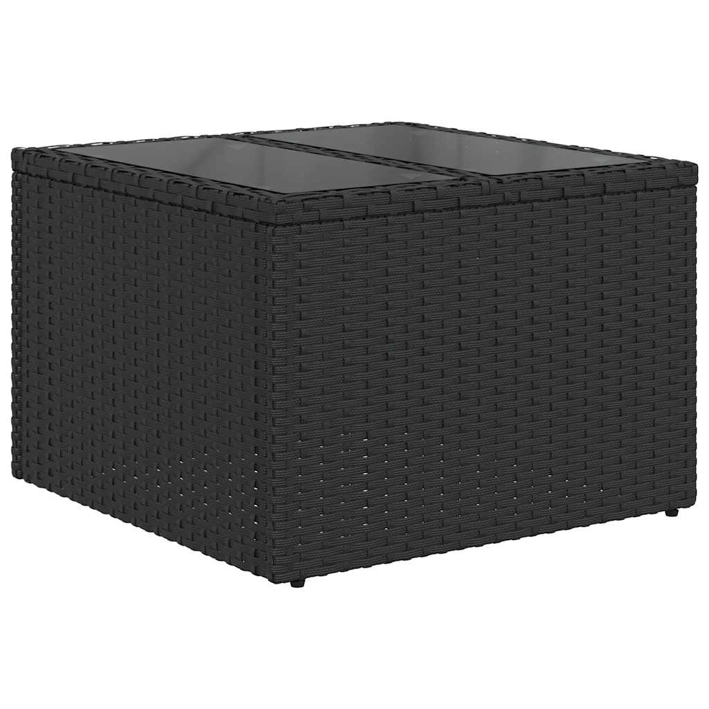 9-dijelni set vrtnih sofa s jastucima crni od poliratana