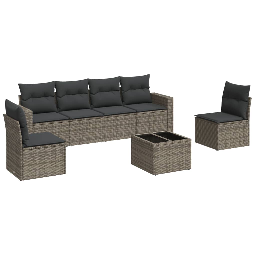 7-dijelni set vrtnih sofa sivi od poliratana