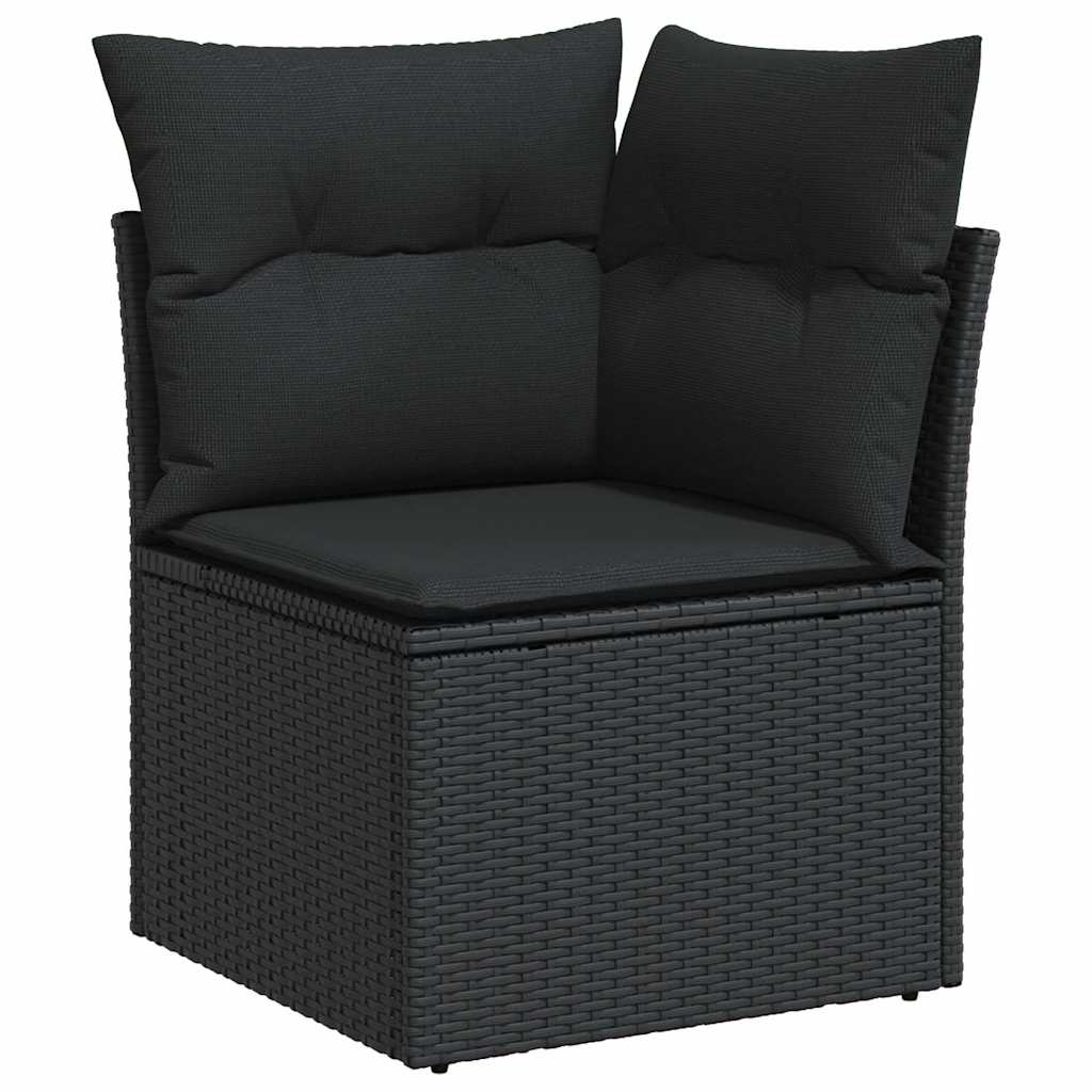 6-dijelni set vrtnih sofa s jastucima crni od poliratana