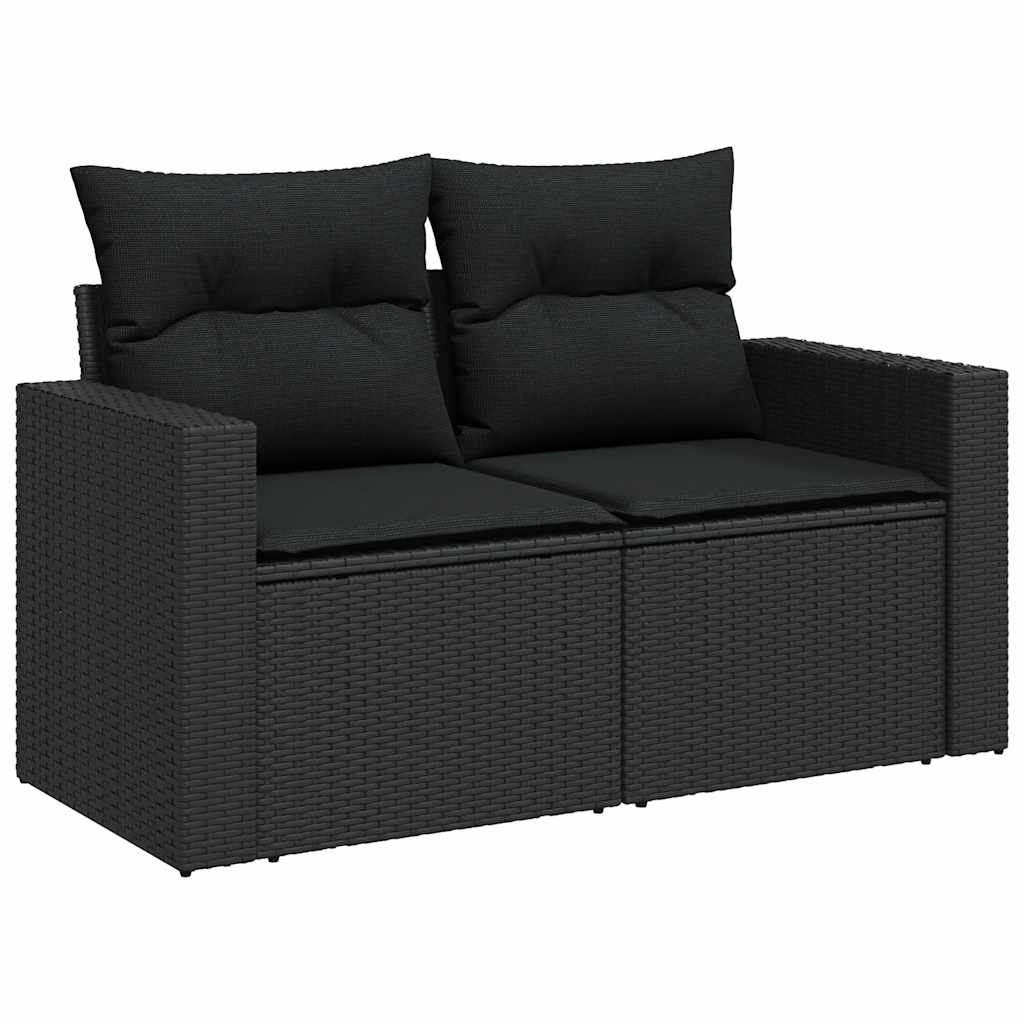 6-dijelni set vrtnih sofa s jastucima crni od poliratana
