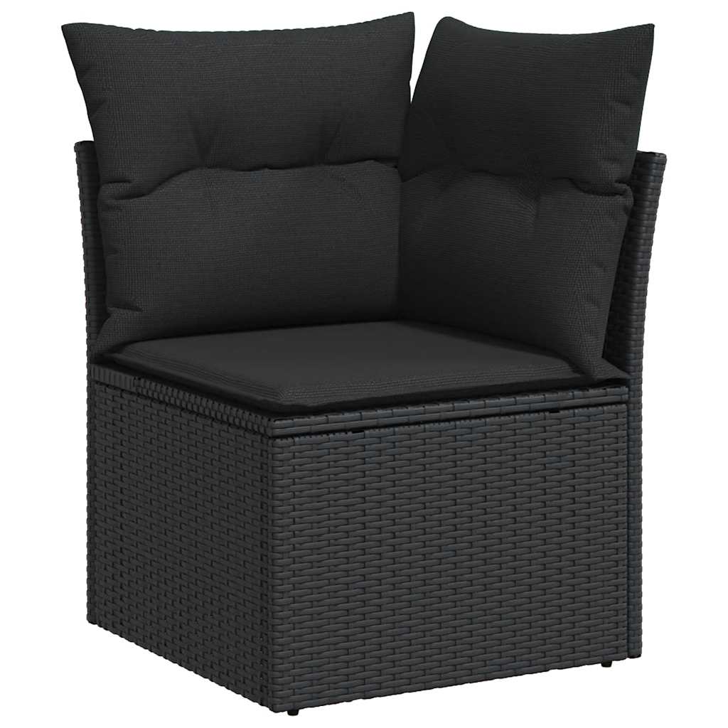 10-dijelni set vrtnih sofa s jastucima crni od poliratana