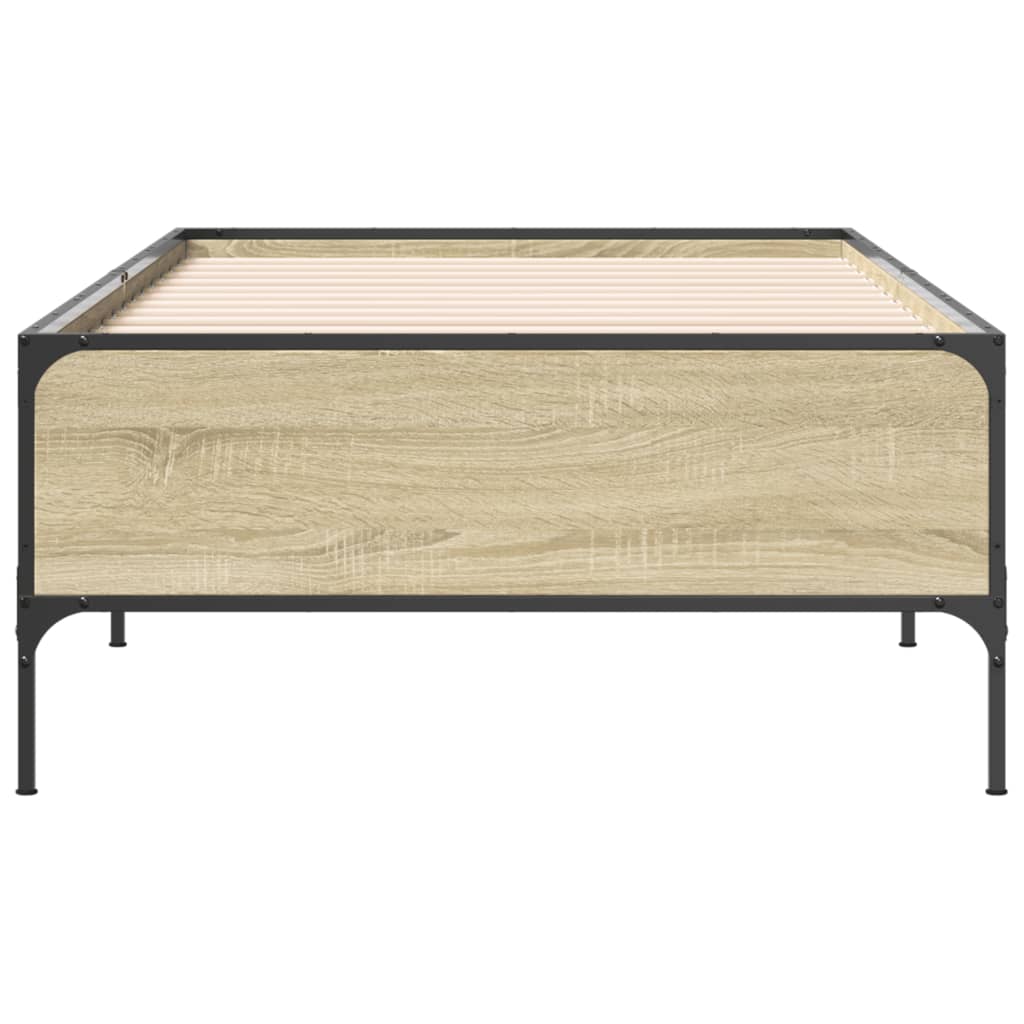 Okvir za krevet boja hrasta 100x200cm konstruirano drvo i metal