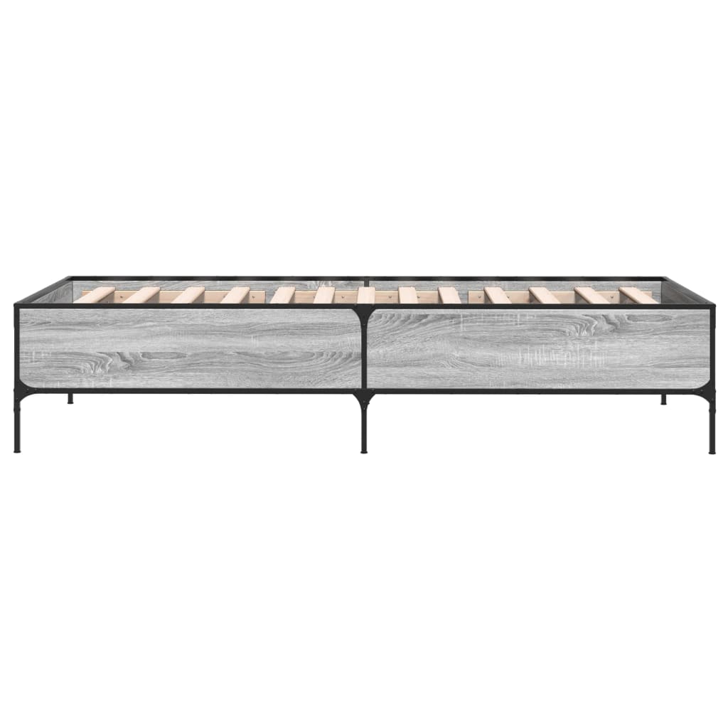 Okvir za krevet boja hrasta 90x200 cm konstruirano drvo i metal