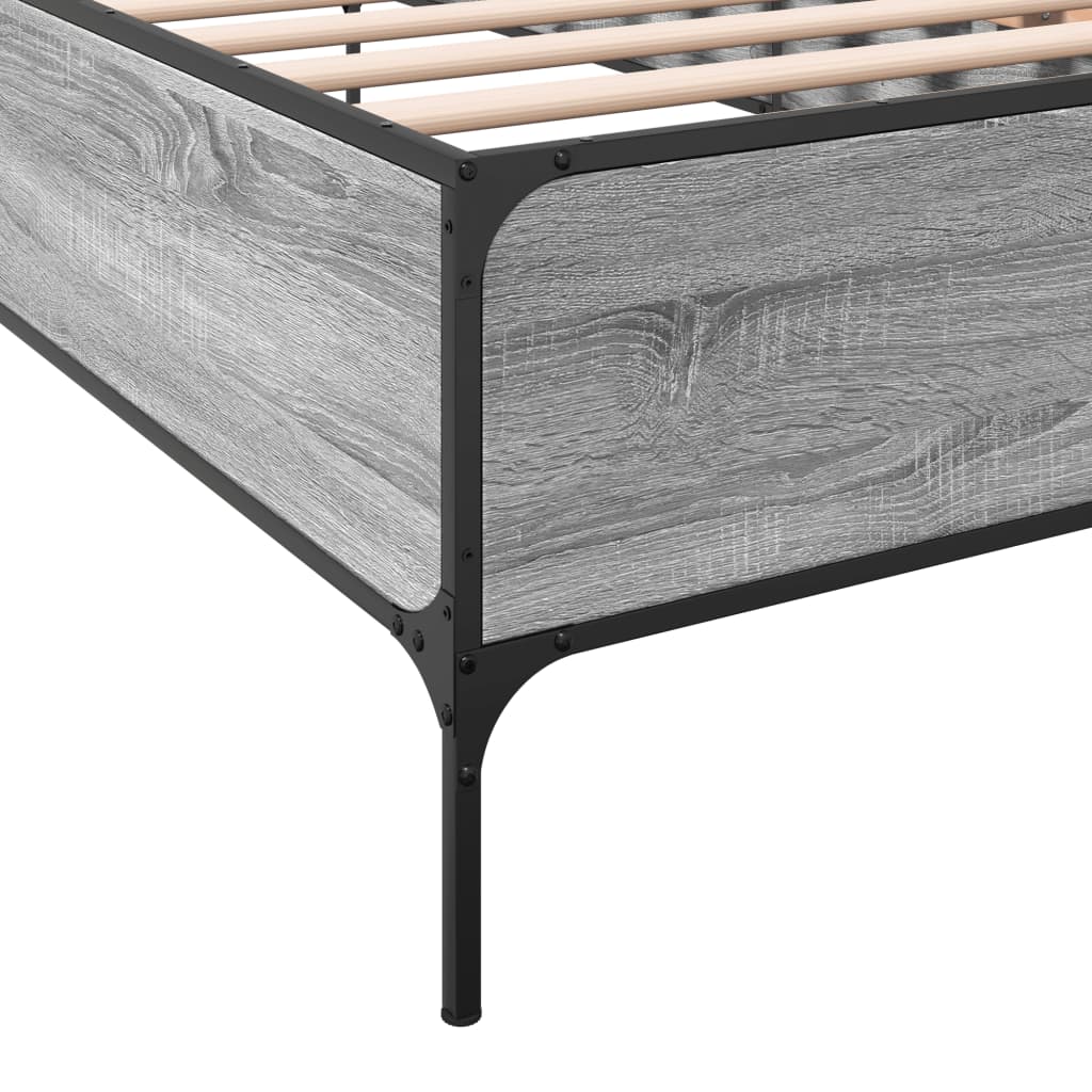Okvir za krevet boja hrasta 90x200 cm konstruirano drvo i metal