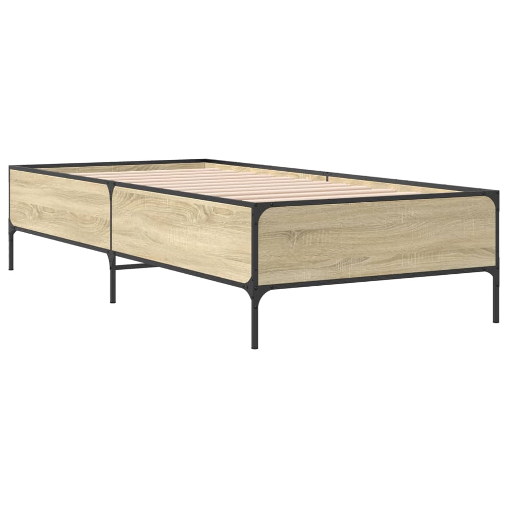 Okvir za krevet boja hrasta 90x190 cm konstruirano drvo i metal