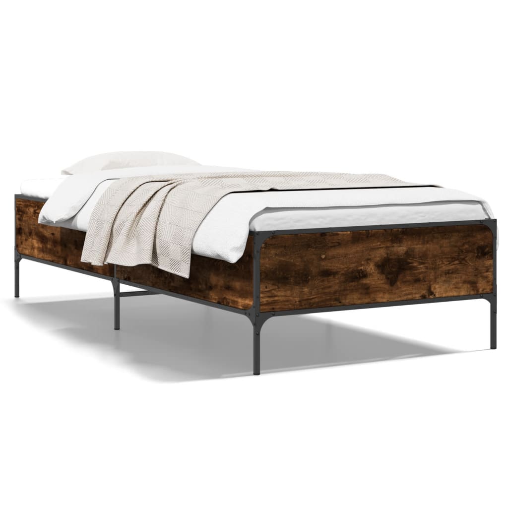 Okvir kreveta boja hrasta 75 x 190 cm konstruirano drvo i metal