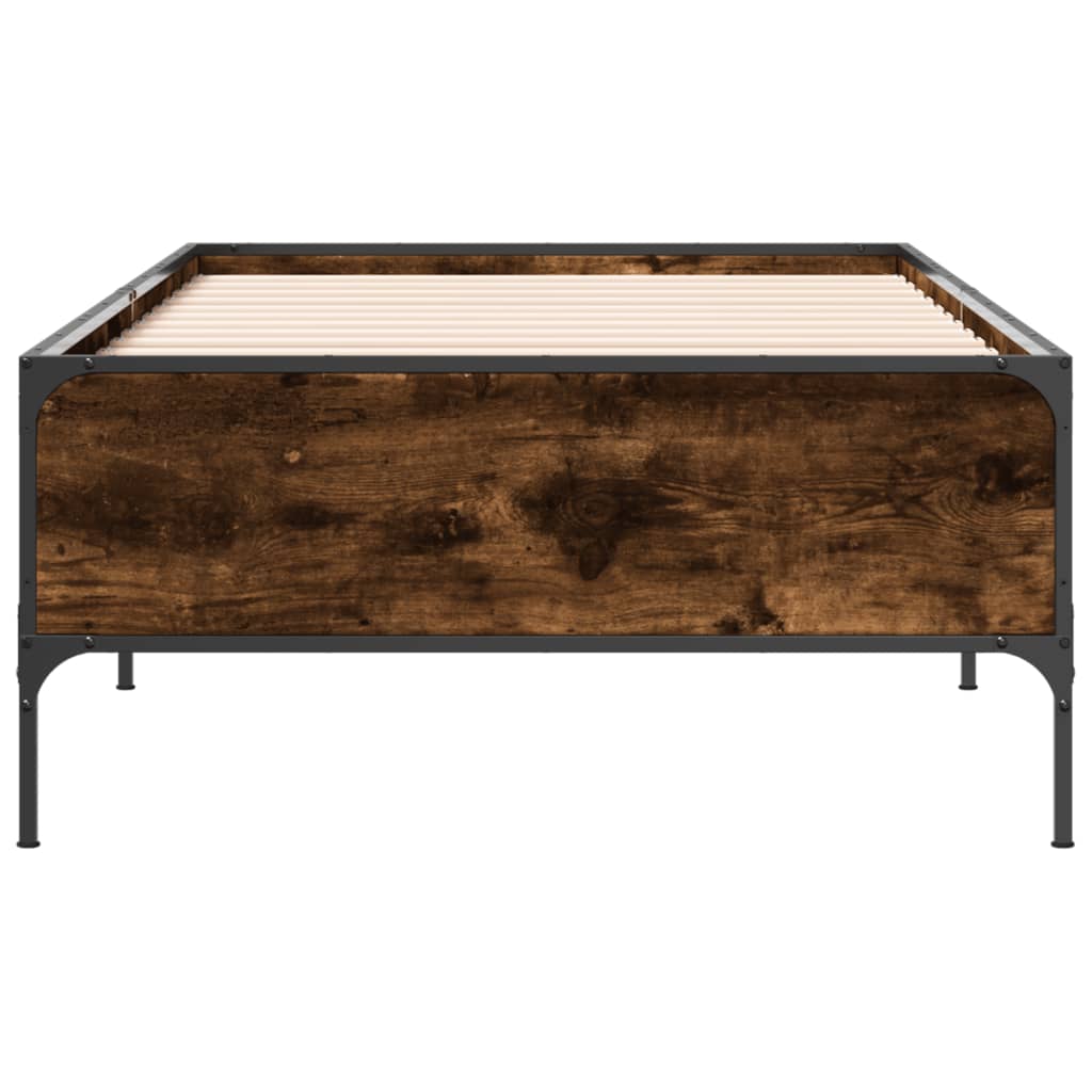 Okvir kreveta boja hrasta 75 x 190 cm konstruirano drvo i metal