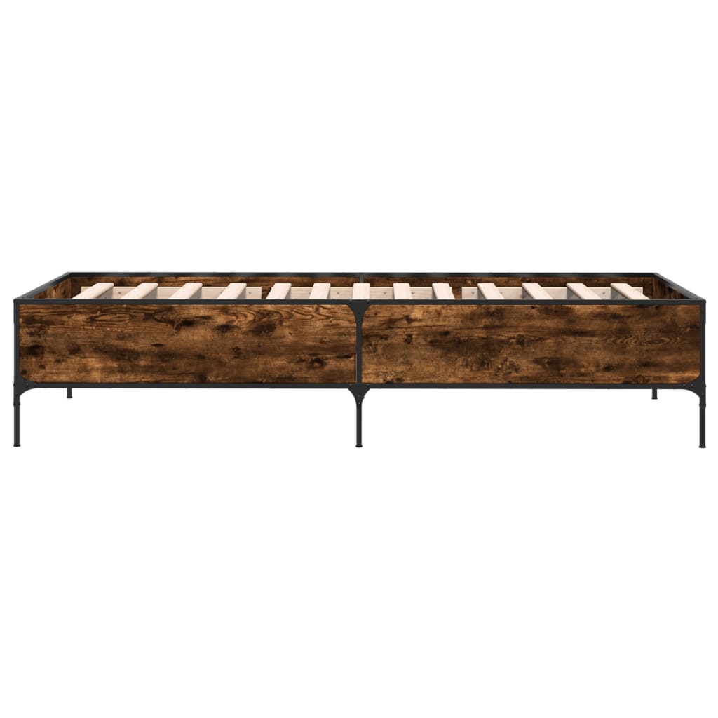 Okvir kreveta boja hrasta 75 x 190 cm konstruirano drvo i metal