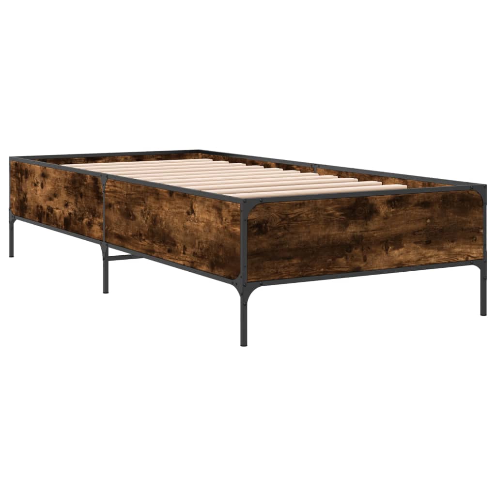 Okvir kreveta boja hrasta 75 x 190 cm konstruirano drvo i metal