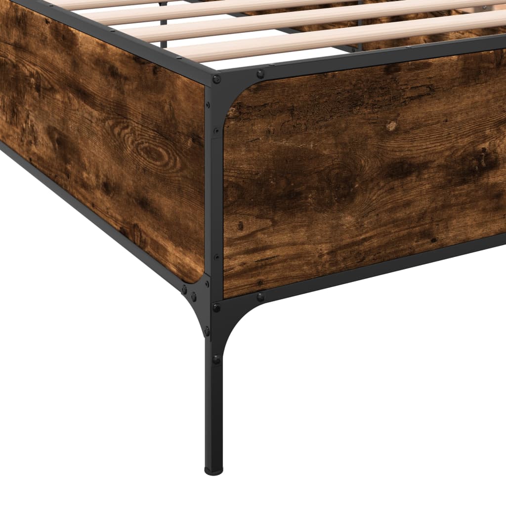 Okvir kreveta boja hrasta 75 x 190 cm konstruirano drvo i metal