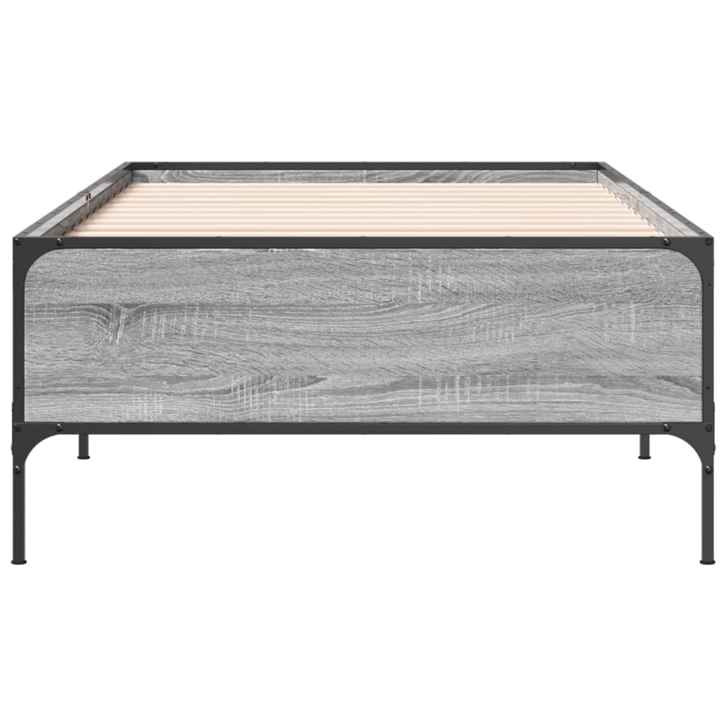 Okvir za krevet boja hrasta 75x190 cm konstruirano drvo i metal