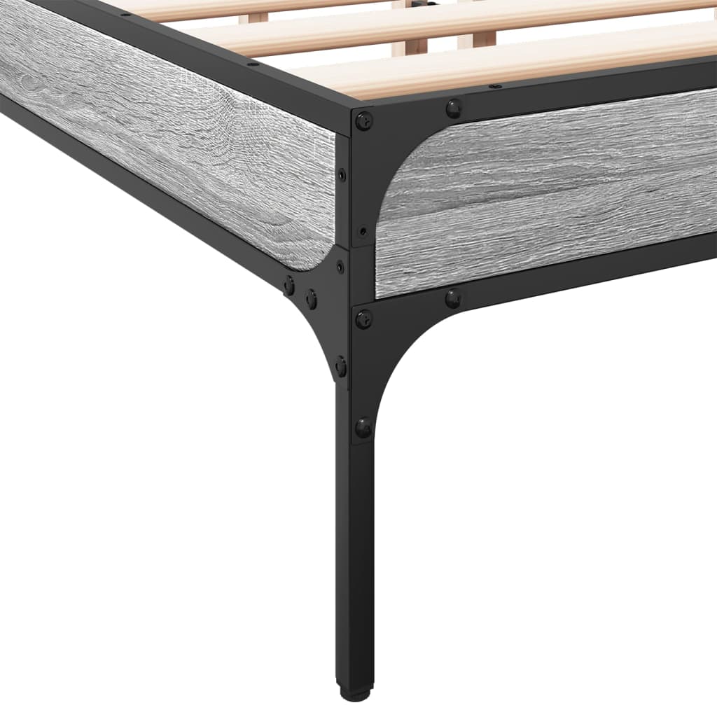 Okvir kreveta boja hrasta 160x200 cm konstruirano drvo i metal