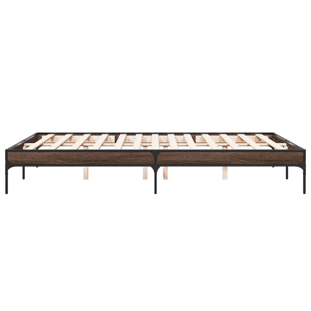 Okvir kreveta boja hrasta 160x200 cm konstruirano drvo i metal