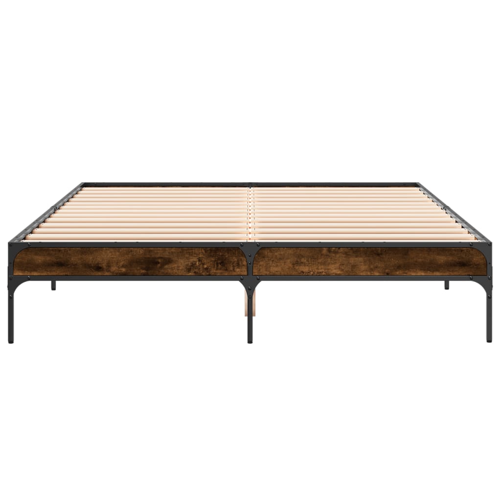 Okvir za krevet boja hrasta 150x200cm konstruirano drvo i metal