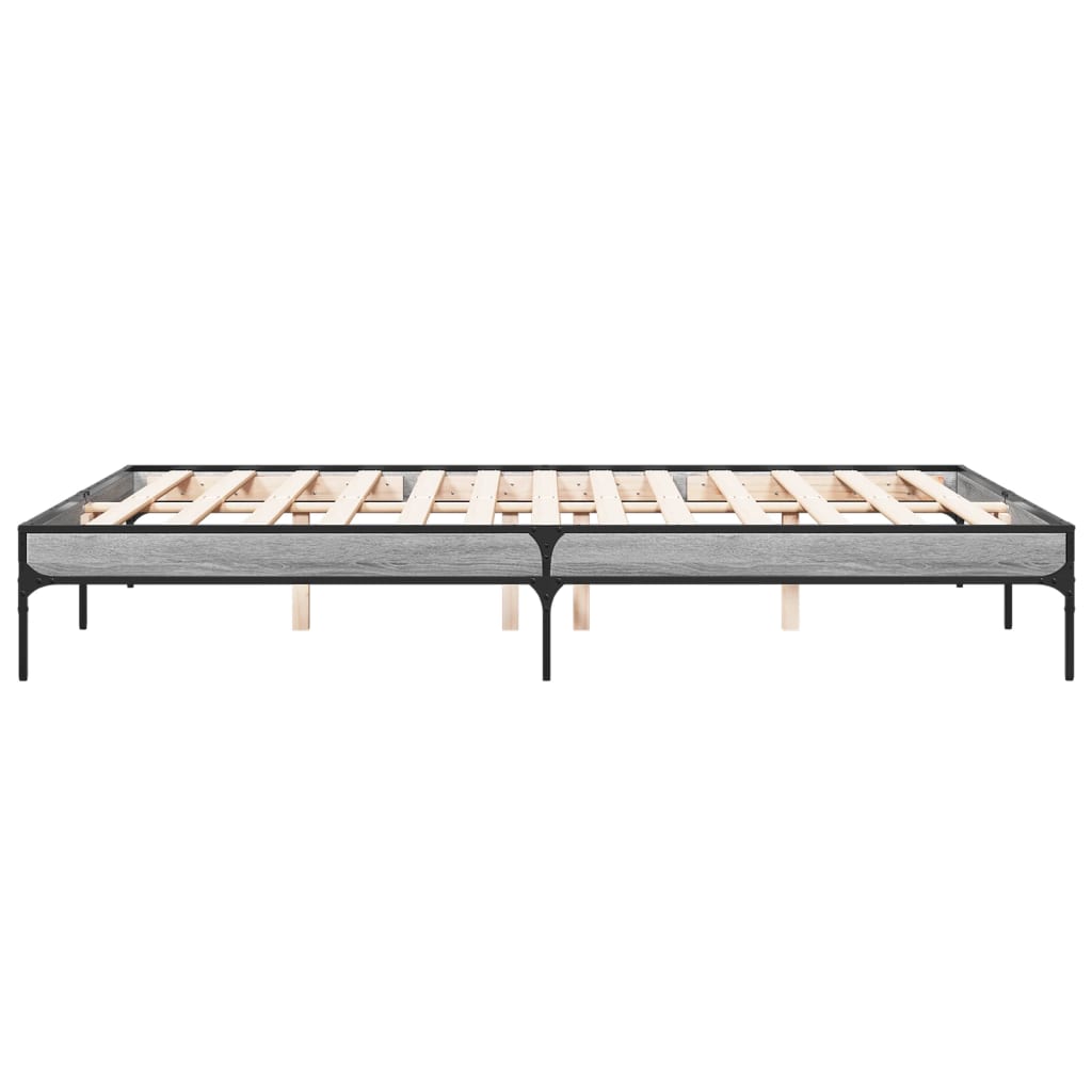 Okvir za krevet boja hrasta 150x200cm konstruirano drvo i metal