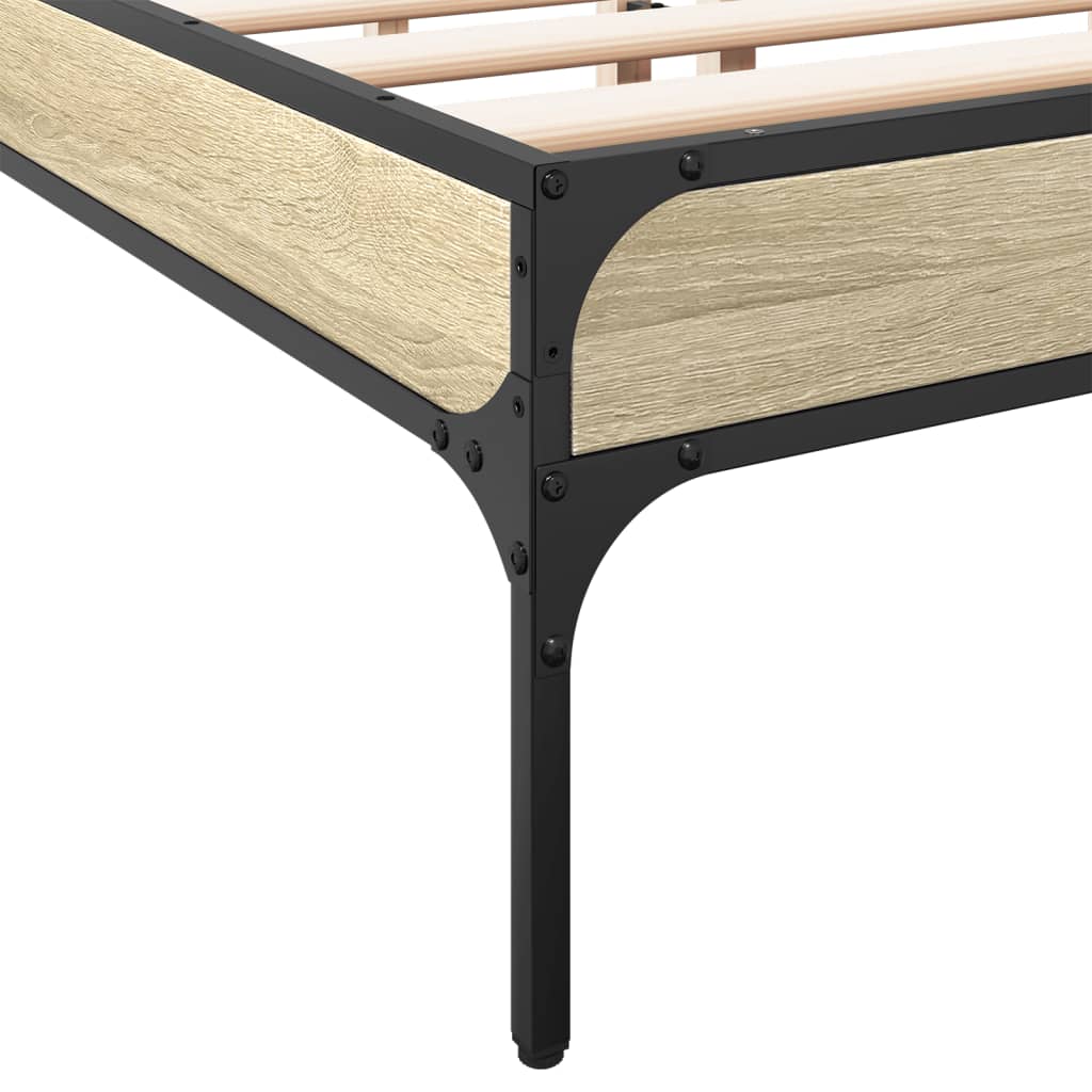 Okvir kreveta boja hrasta 120x200 cm konstruirano drvo i metal