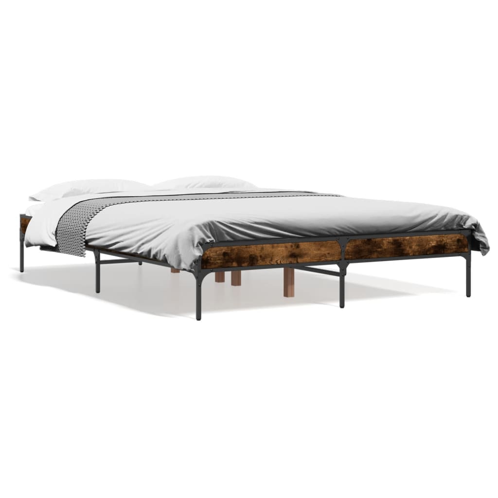 Okvir kreveta boja hrasta 120x200 cm konstruirano drvo i metal