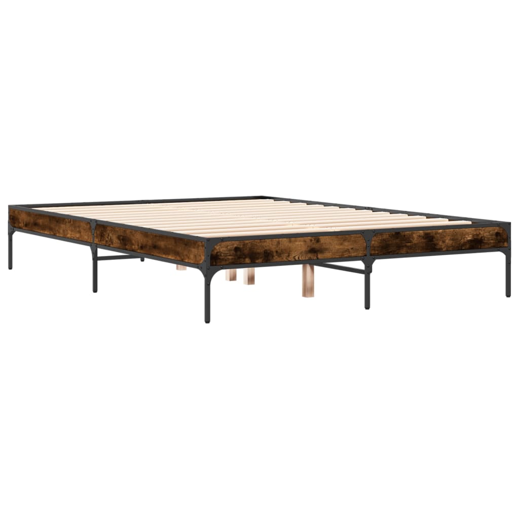 Okvir kreveta boja hrasta 120x200 cm konstruirano drvo i metal