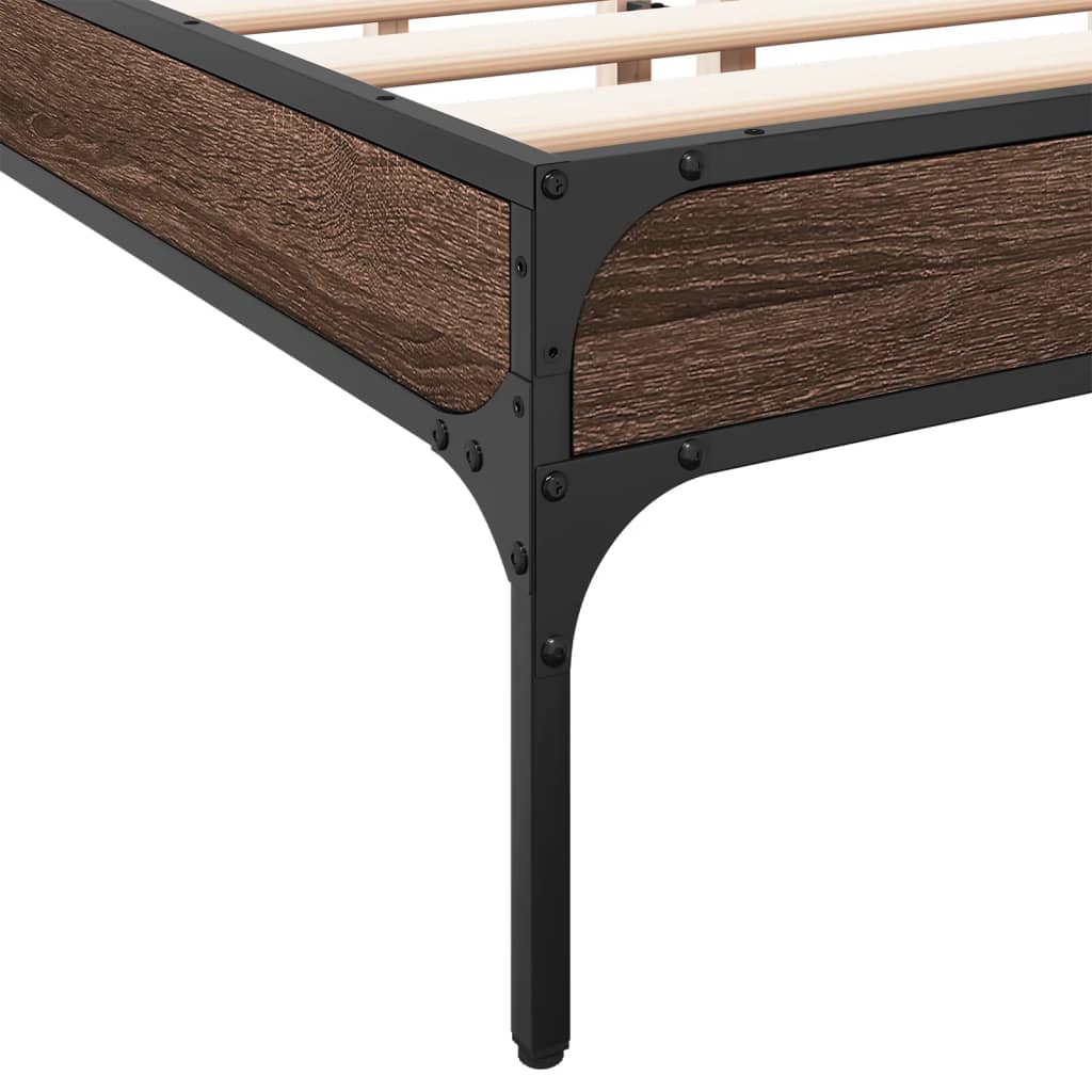 Okvir kreveta boja hrasta 120x200 cm konstruirano drvo i metal