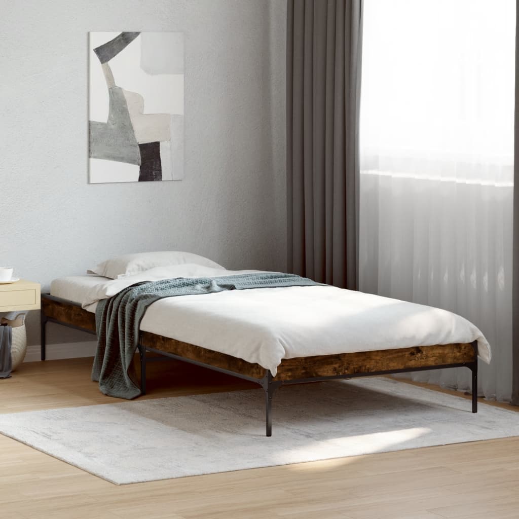 Okvir za krevet boja hrasta 120x200cm konstruirano drvo i metal