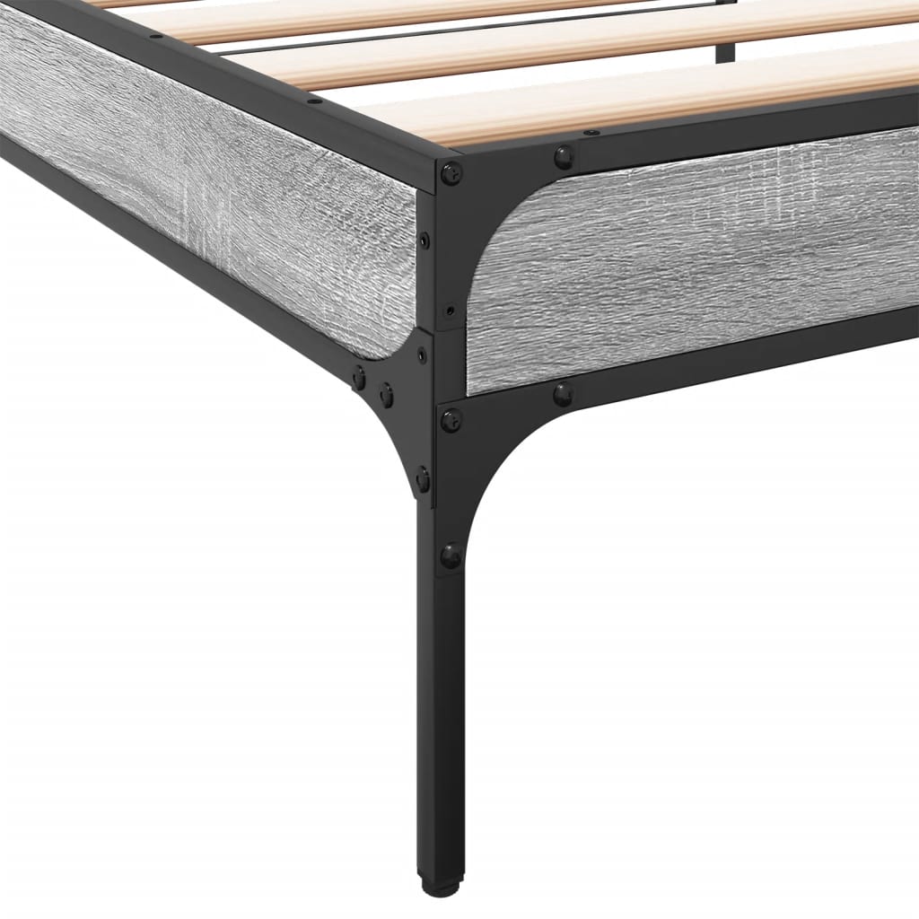 Okvir za krevet boja hrasta 100x200cm konstruirano drvo i metal