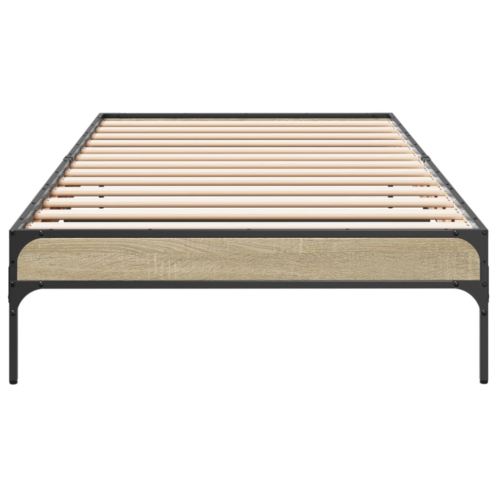 Okvir za krevet boja hrasta 90x200 cm konstruirano drvo i metal