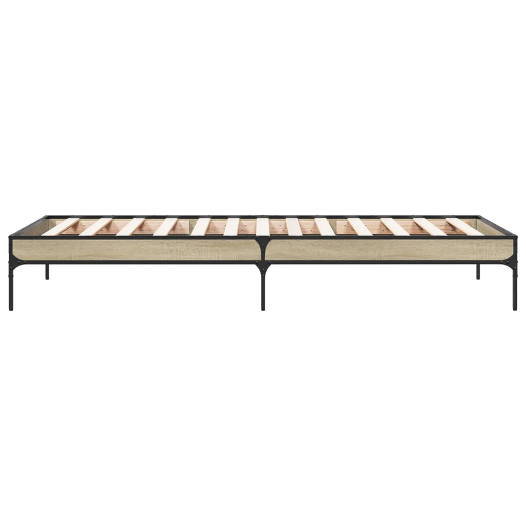 Okvir za krevet boja hrasta 90x200 cm konstruirano drvo i metal