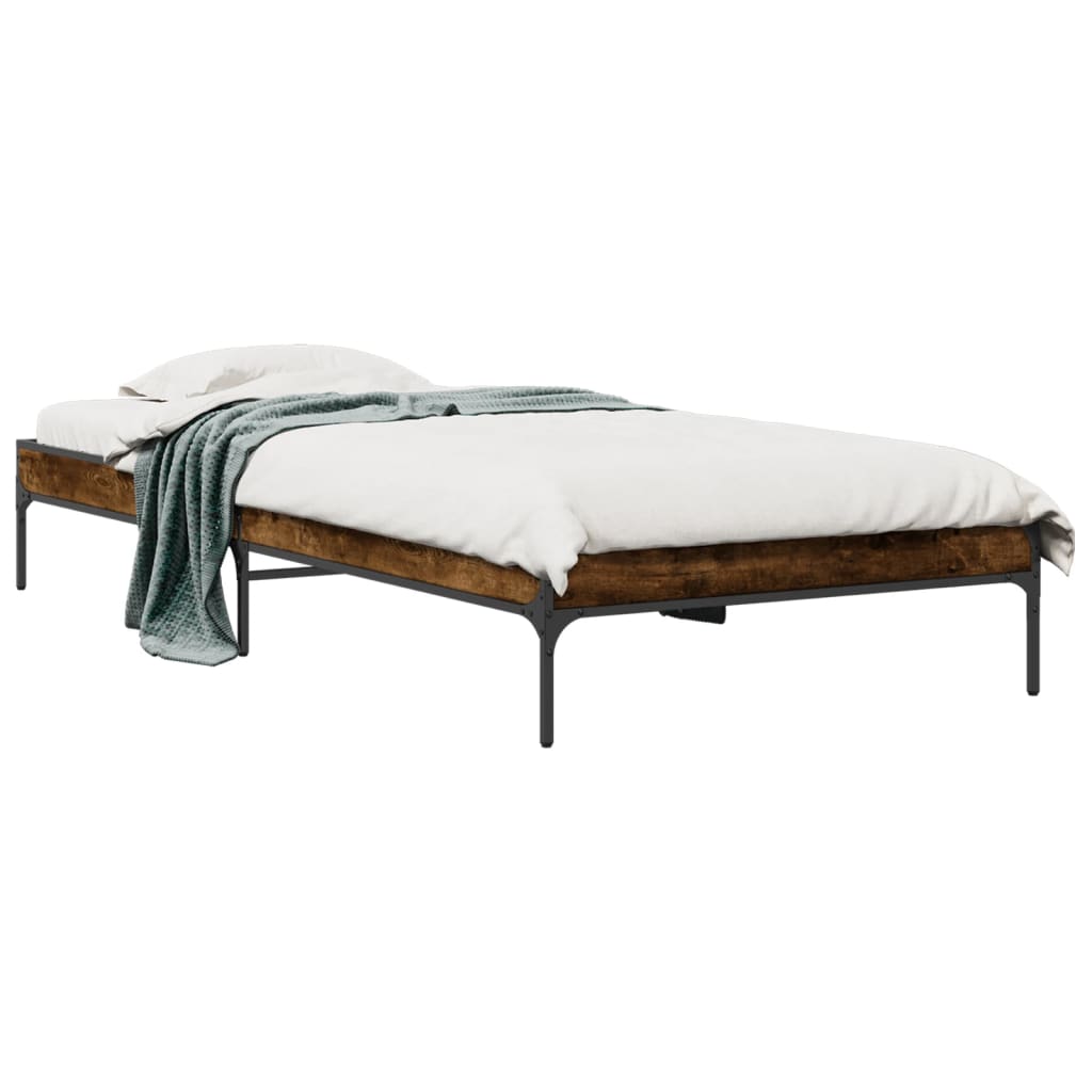 Okvir za krevet boja hrasta 90x200 cm konstruirano drvo i metal