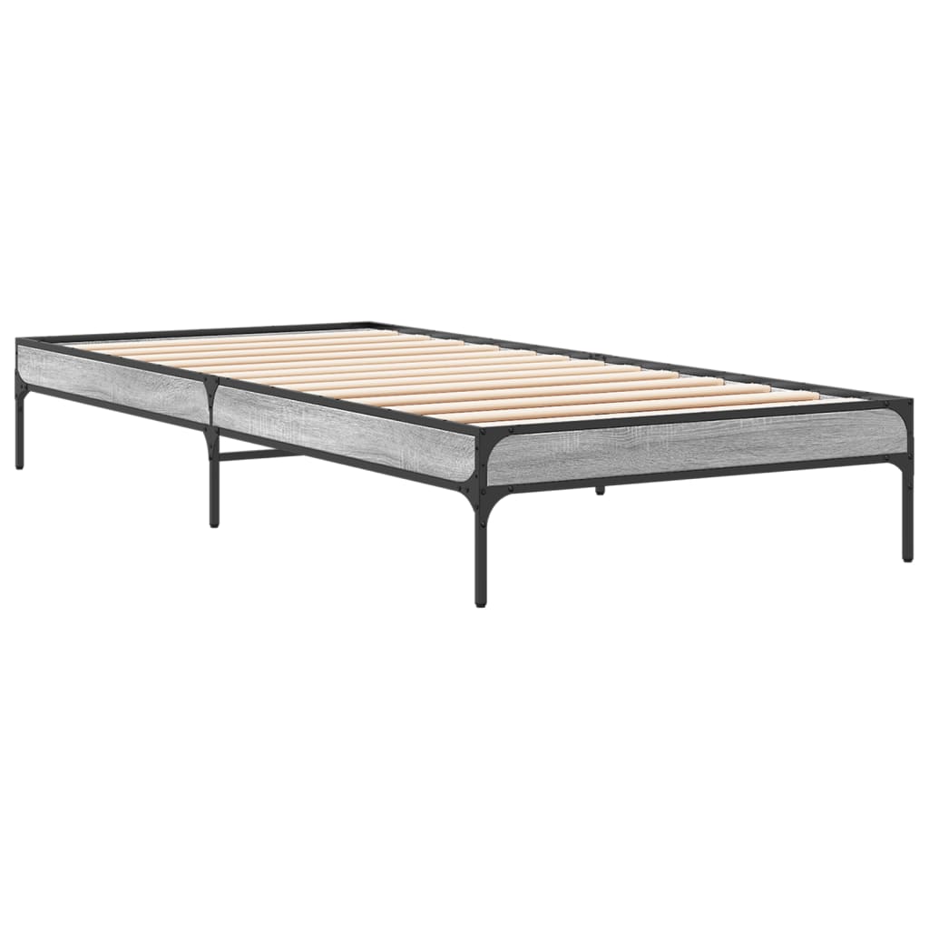 Okvir za krevet boja hrasta 90x200 cm konstruirano drvo i metal