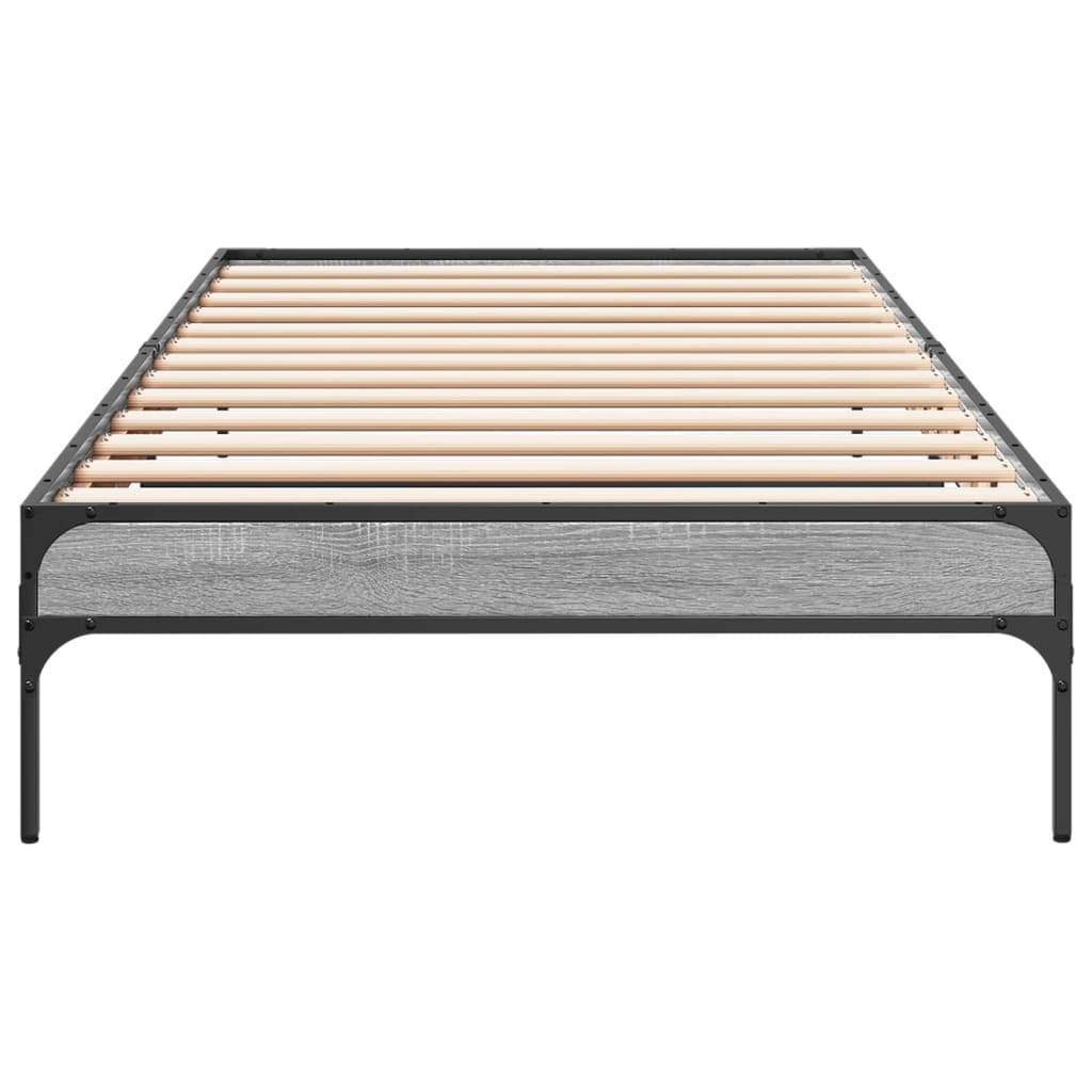 Okvir za krevet boja hrasta 90x200 cm konstruirano drvo i metal