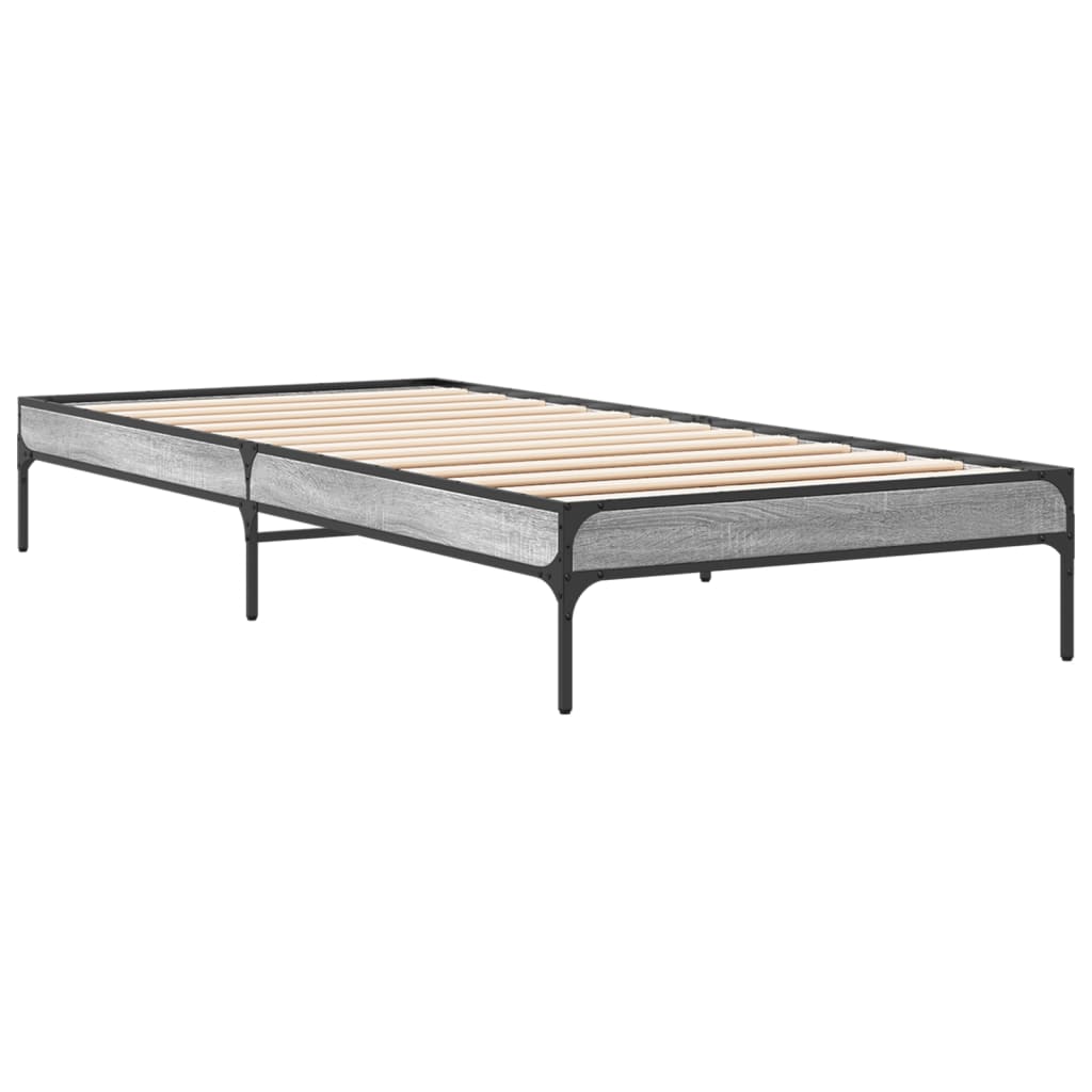 Okvir za krevet boja hrasta 90x200 cm konstruirano drvo i metal