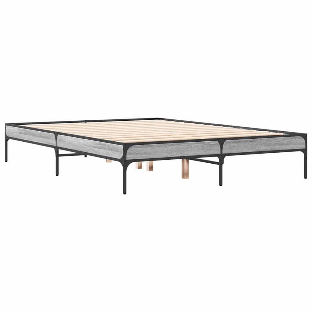 Okvir za krevet boja hrasta 120x190cm konstruirano drvo i metal