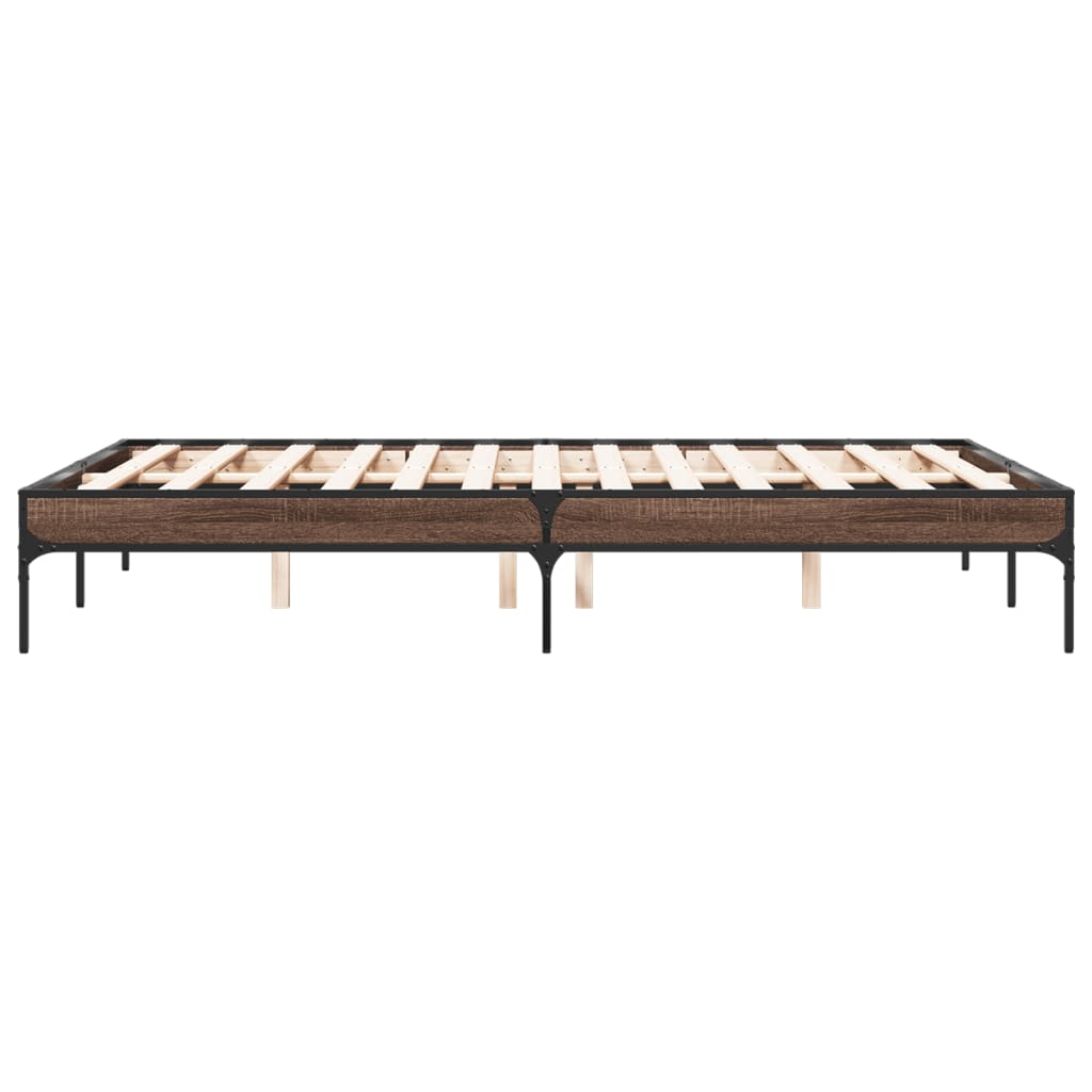 Okvir za krevet smeđi hrast 120x190cm konstruirano drvo i metal