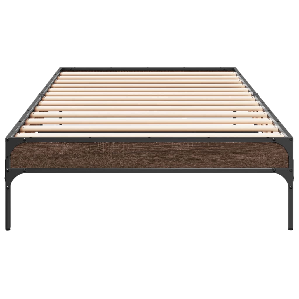 Okvir za krevet smeđi hrast 90x190 cm konstruirano drvo i metal