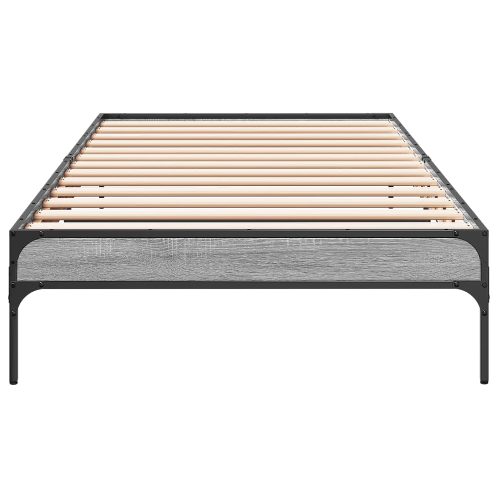 Okvir za krevet boja hrasta 75x190 cm konstruirano drvo i metal