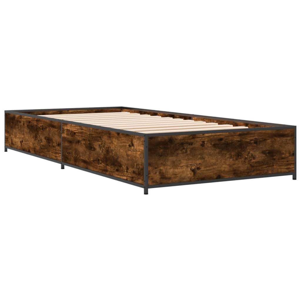 Okvir za krevet boja hrasta 120x200cm konstruirano drvo i metal