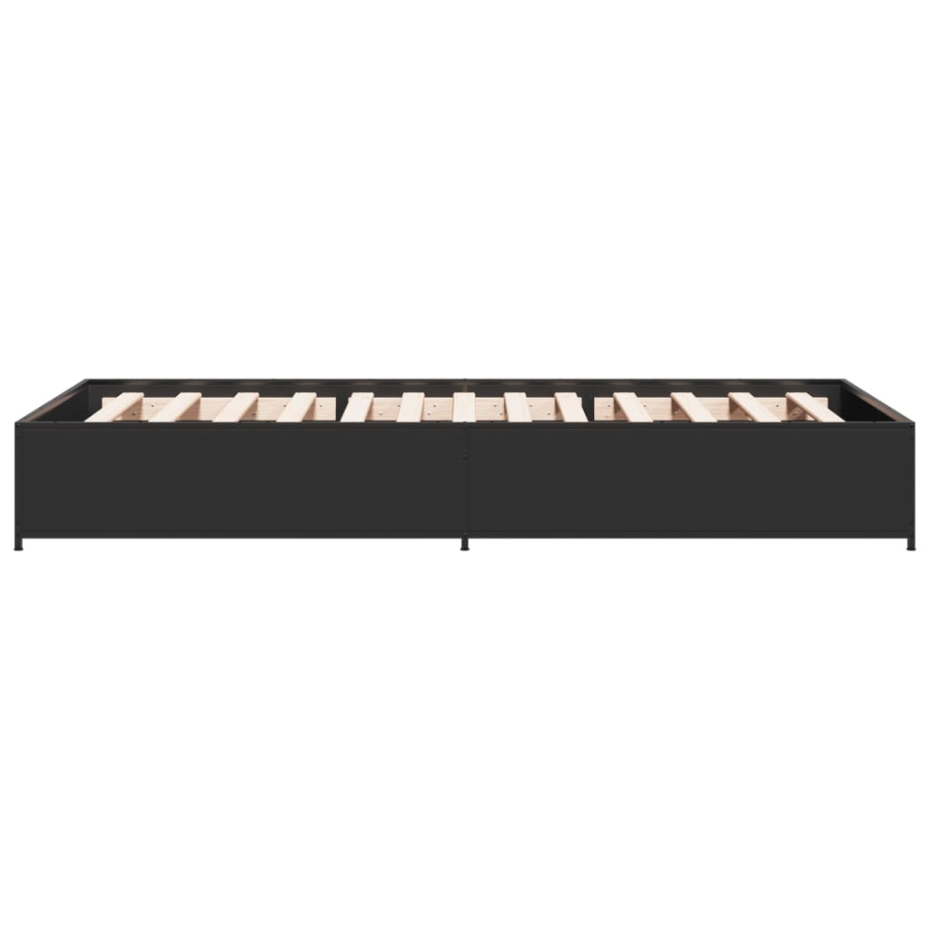 Okvir kreveta crni 90 x 200 cm konstruirano drvo i metal