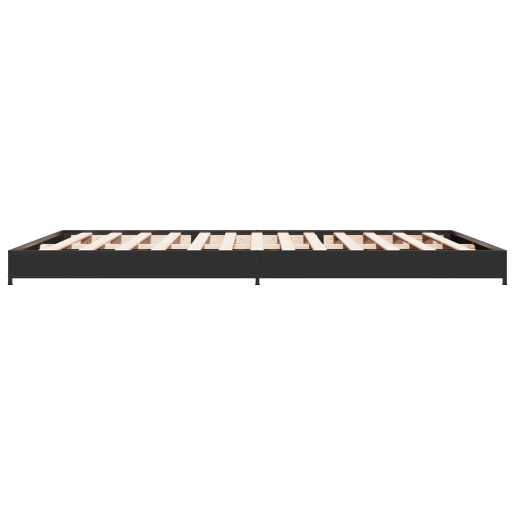 Okvir za krevet crni 135x190 cm konstruirano drvo i metal