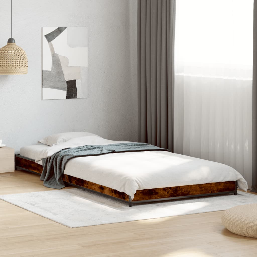 Okvir za krevet boja hrasta 120x200cm konstruirano drvo i metal