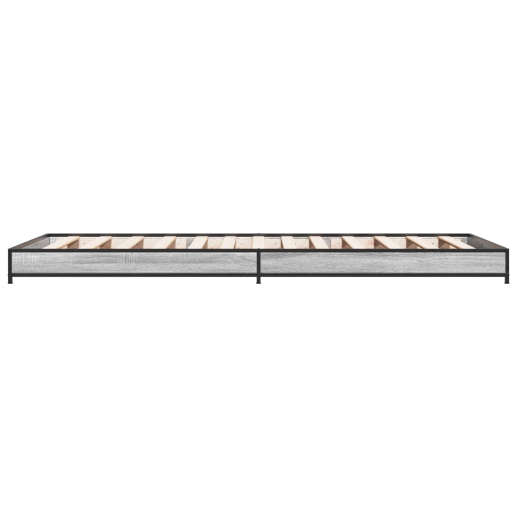 Okvir za krevet boja hrasta 75x190 cm konstruirano drvo i metal