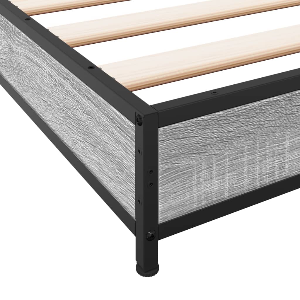 Okvir za krevet boja hrasta 75x190 cm konstruirano drvo i metal