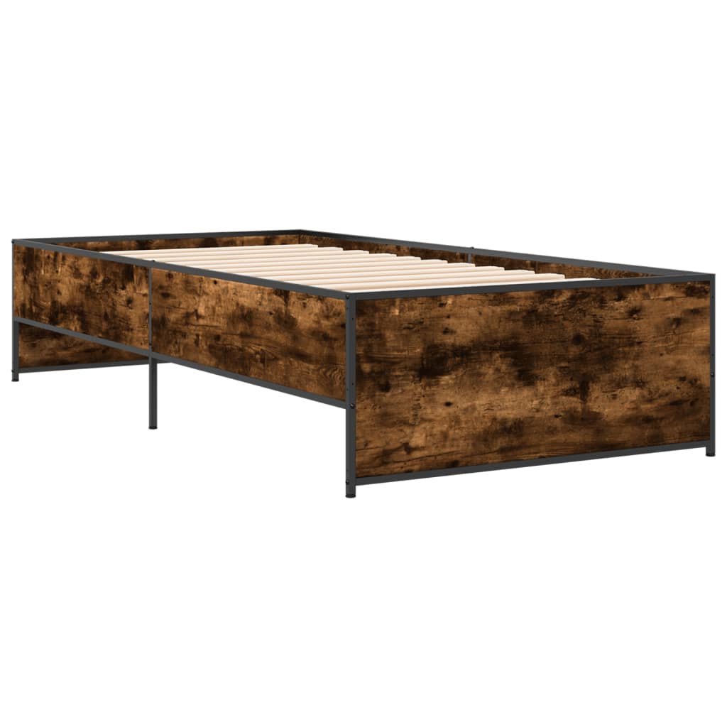 Okvir za krevet boja hrasta 120x200cm konstruirano drvo i metal