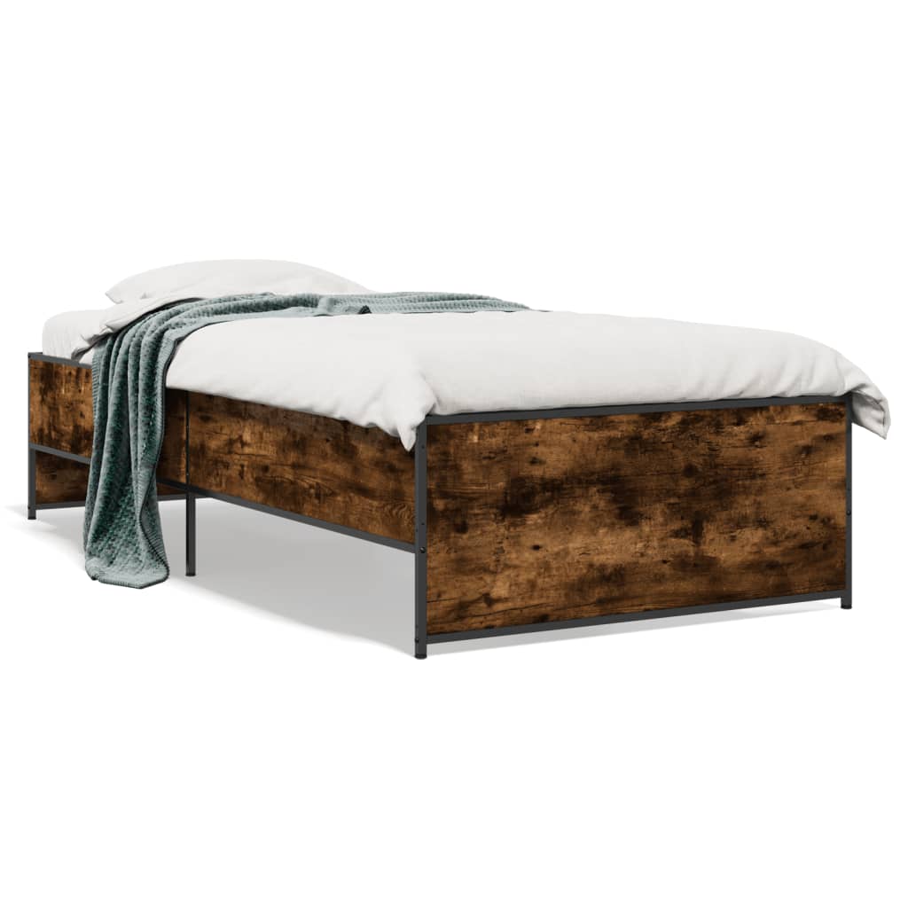Okvir za krevet boja hrasta 90x200 cm konstruirano drvo i metal