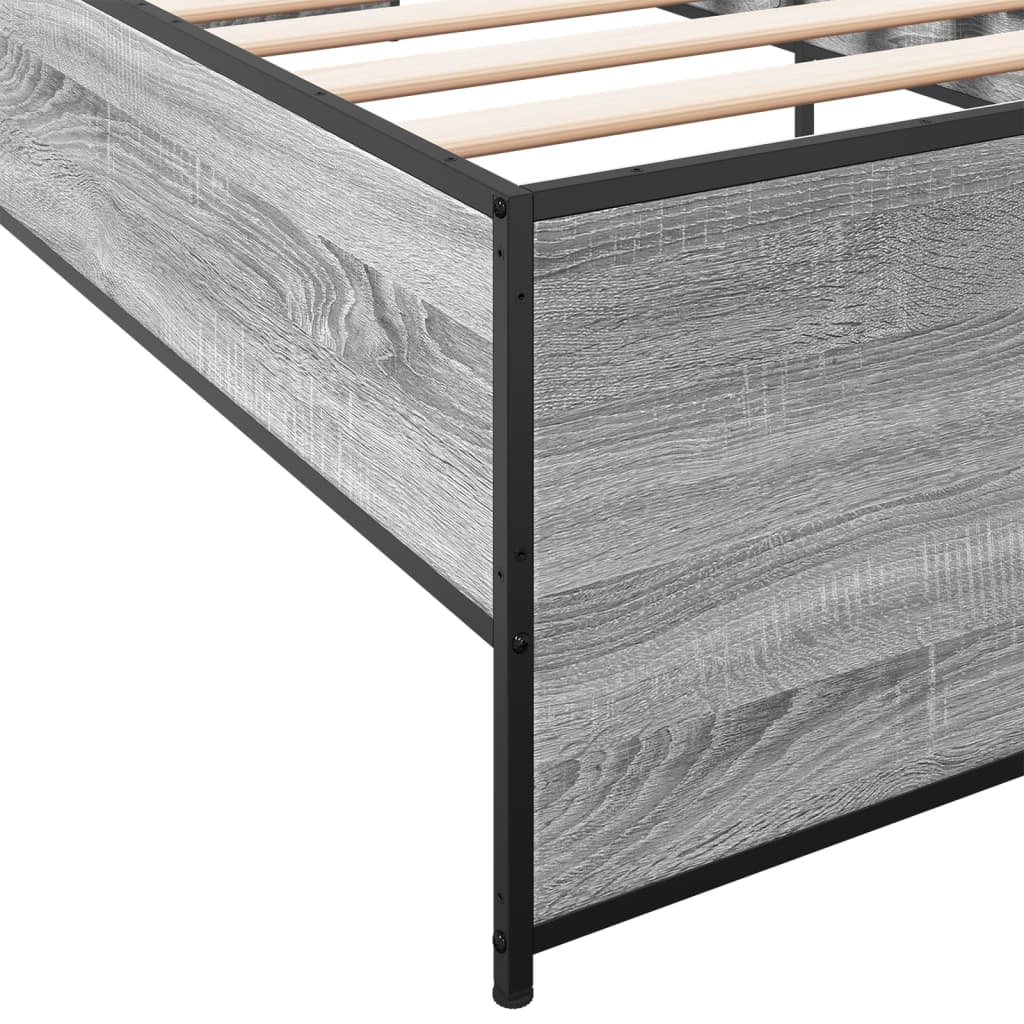 Okvir kreveta boja hrasta 90 x 190 cm konstruirano drvo i metal