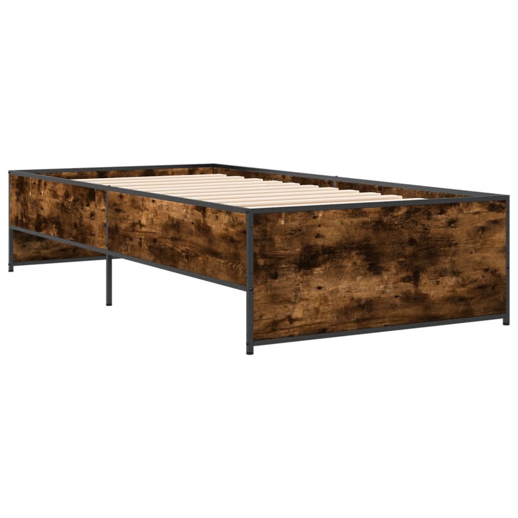 Okvir kreveta boja hrasta 75 x 190 cm konstruirano drvo i metal